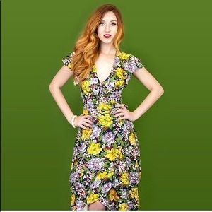 EUC Trashy Diva Victory Floral Blanche wrap dress